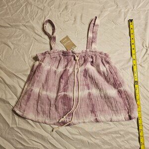 Madewell x Warm Cotton Tie Dye Tank, Purples, NWT, Size XXS